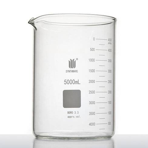 欣维尔自制厚壁烧杯,双刻度线5000ml,直径：180mm,高度：265mm B235000