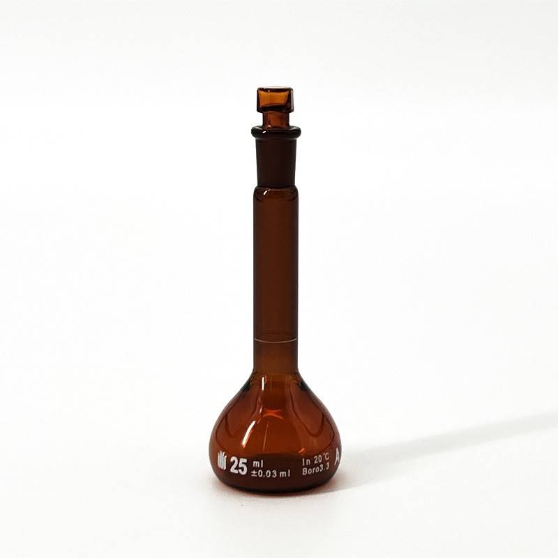 10/19口 25ml棕色容量瓶,标配玻璃塞,带个体检测证书,2支/盒 F810025Z