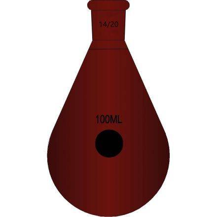 棕色玻璃，旋蒸用厚壁茄型瓶,高强度,磨口:14/20,100ml F311100X-Z