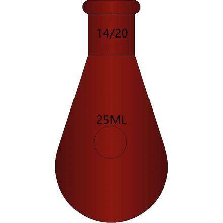 棕色玻璃,厚壁茄型瓶,高强度,磨口:14/20,25ml F311425Z