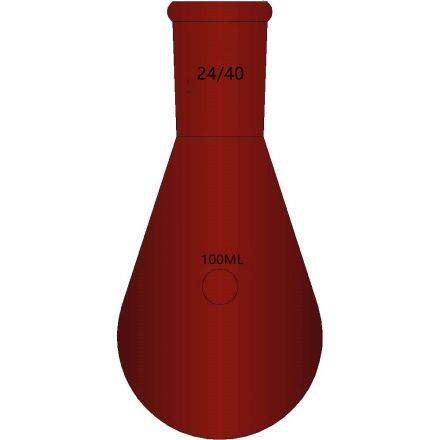棕色玻璃，旋蒸用厚壁茄型瓶,高强度,磨口:24/40,100ml F314100X-Z